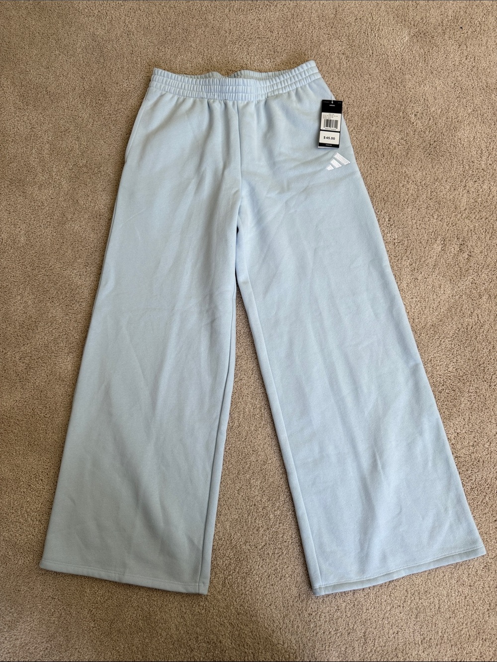 adidas Kids Pale Blue Wide-Leg Sweatpants